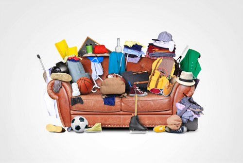 Professional team performing office clearance