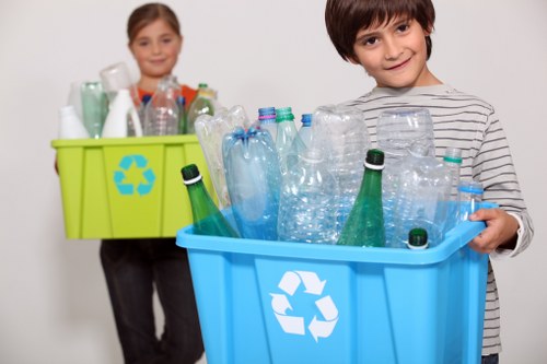 Professional waste management team at work